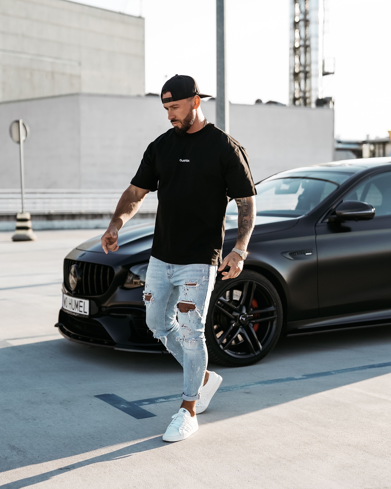 T-shirt męski klasyczny GREAK OLAVOGA czarny