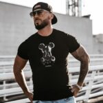 T-shirt męski slim CAVE OLAVOGA czarny