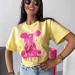 T-shirt z aplikacją GO ON OLAVOGA żółty