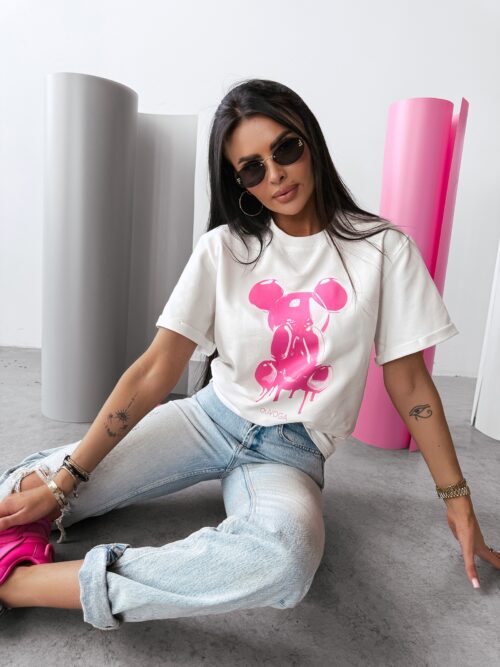 T-shirt z aplikacją GO ON OLAVOGA ecru