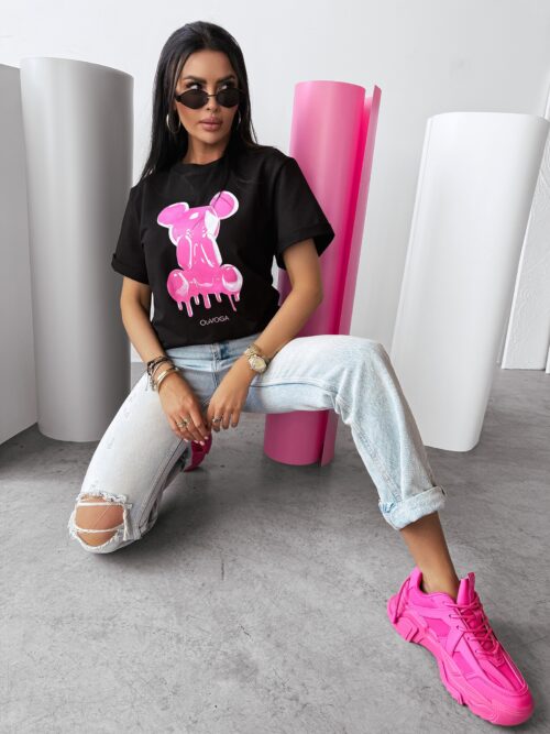 T-shirt z aplikacją GO ON OLAVOGA czarny