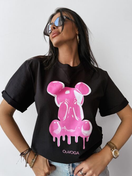 T-shirt z aplikacją GO ON OLAVOGA czarny