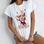 T-shirt bawełniany HENNESSY OLAVOGA ecru