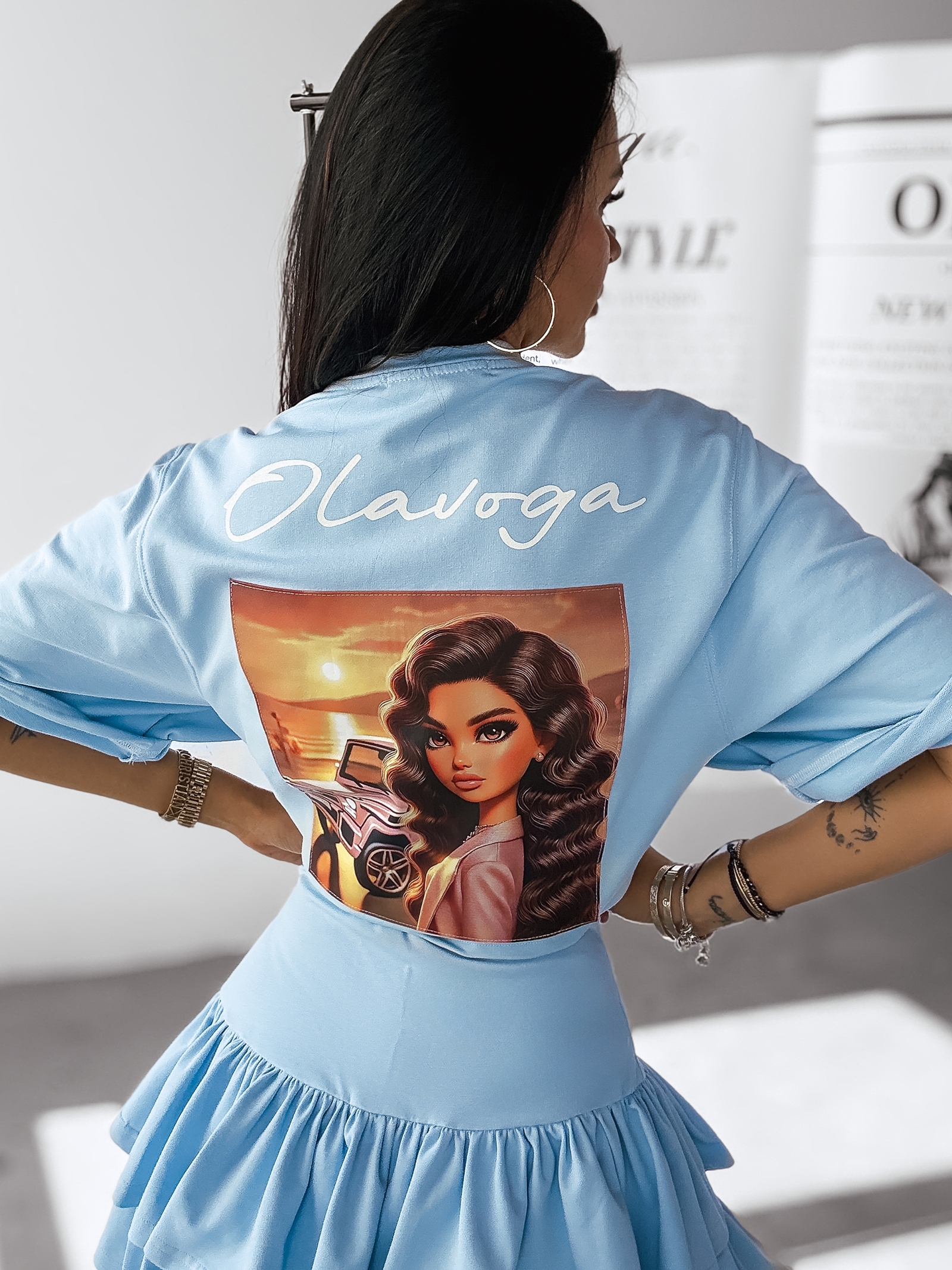 T-shirt klasyczny CAMPARI OLAVOGA niebieski