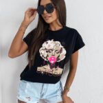 T-shirt bawełniany HENNESSY OLAVOGA czarny