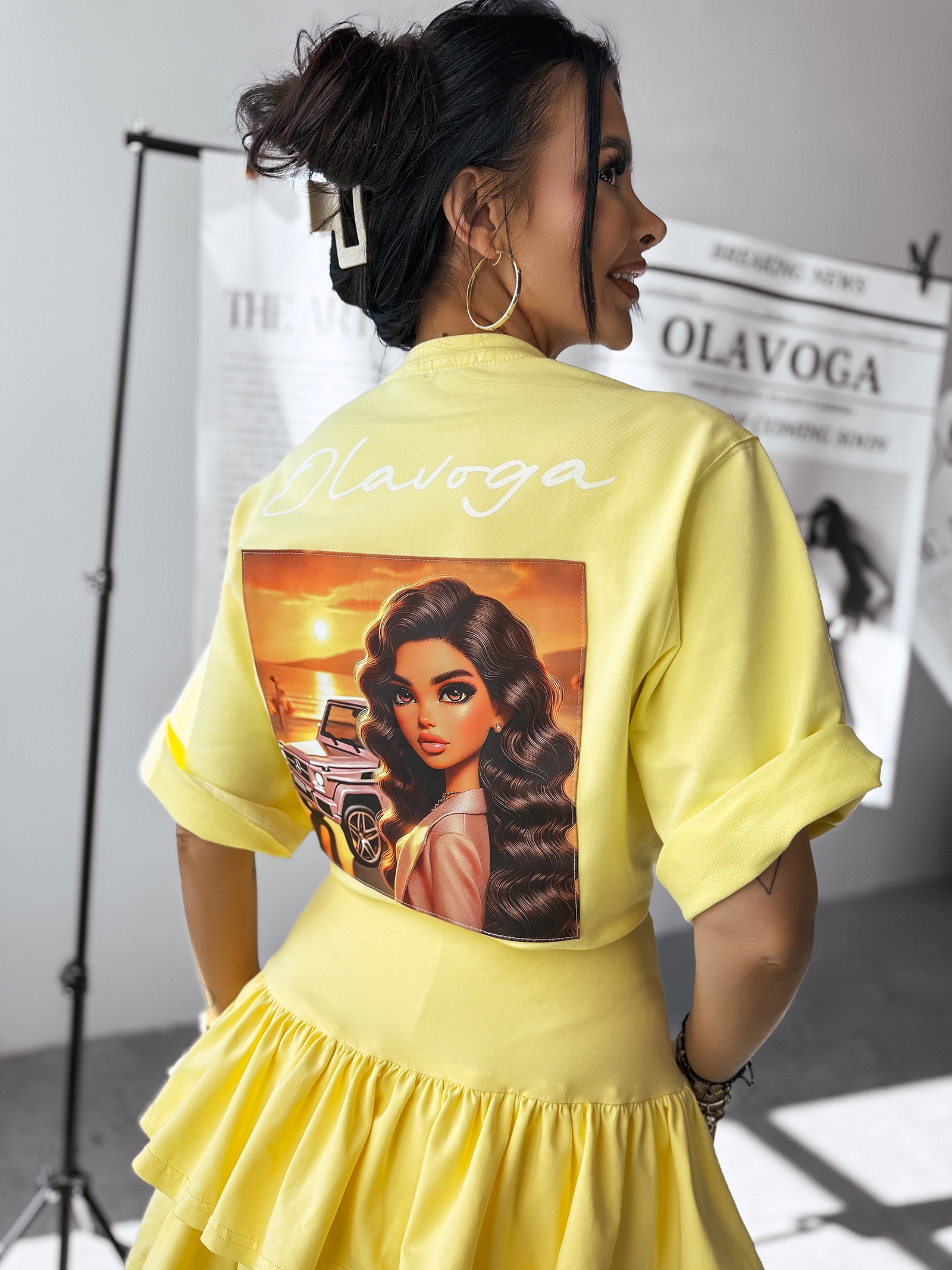 T-shirt bawełniany CAMPARI OLAVOGA żółty