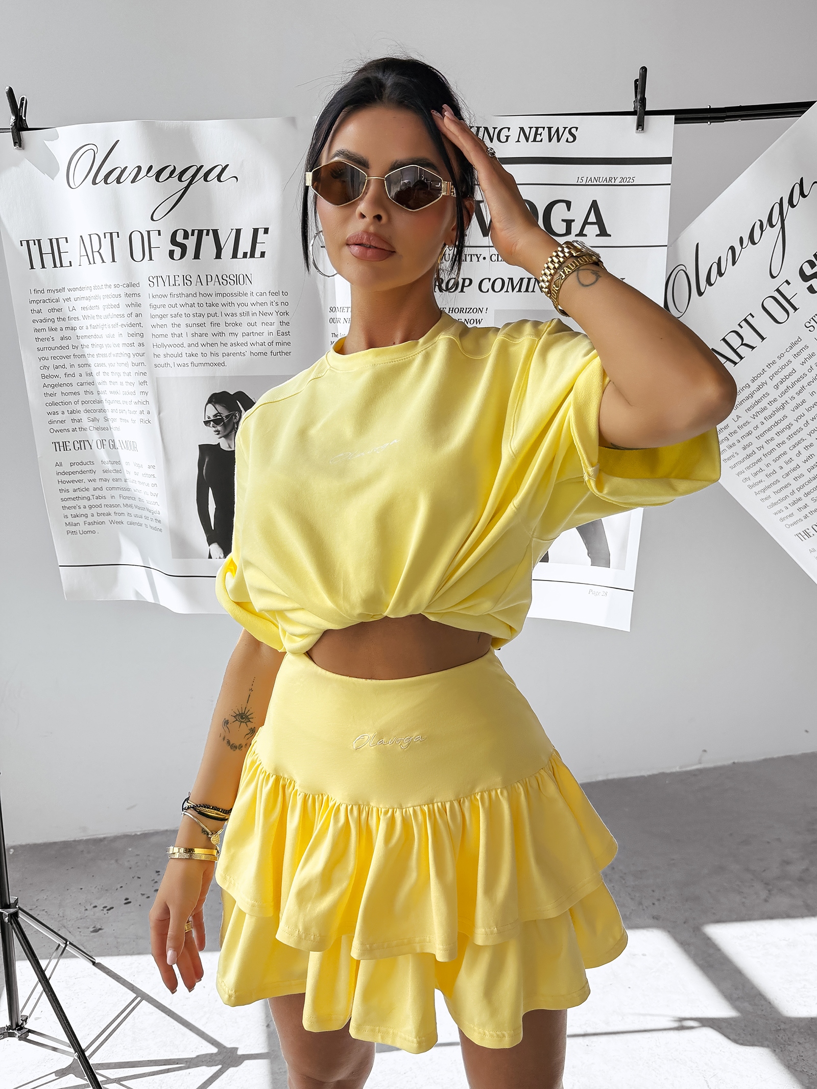 T-shirt bawełniany CAMPARI OLAVOGA żółty T-shirt bawełniany CAMPARI OLAVOGA żółty