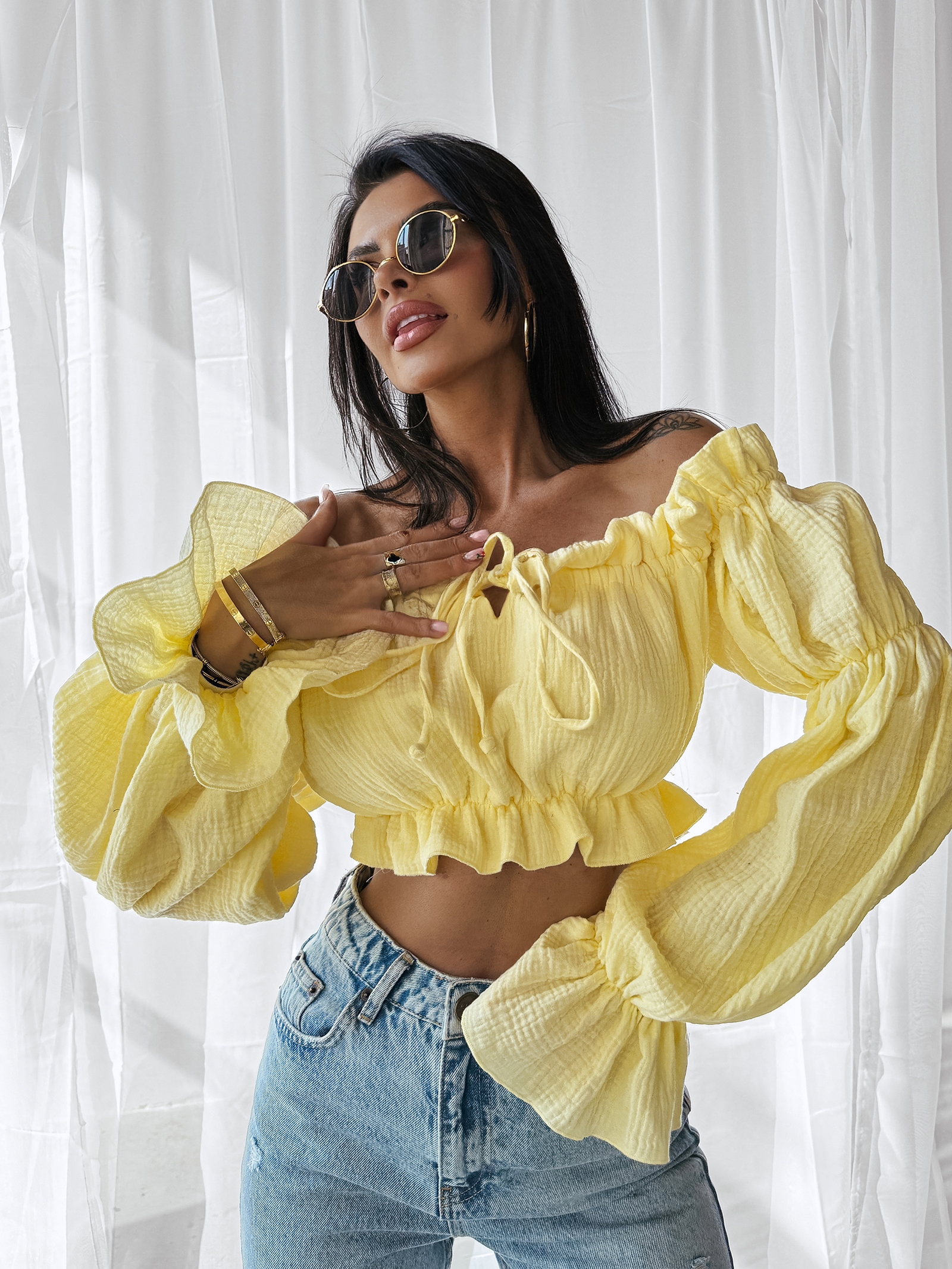 Bluzka hiszpanka TALISKER OLAVOGA żółta