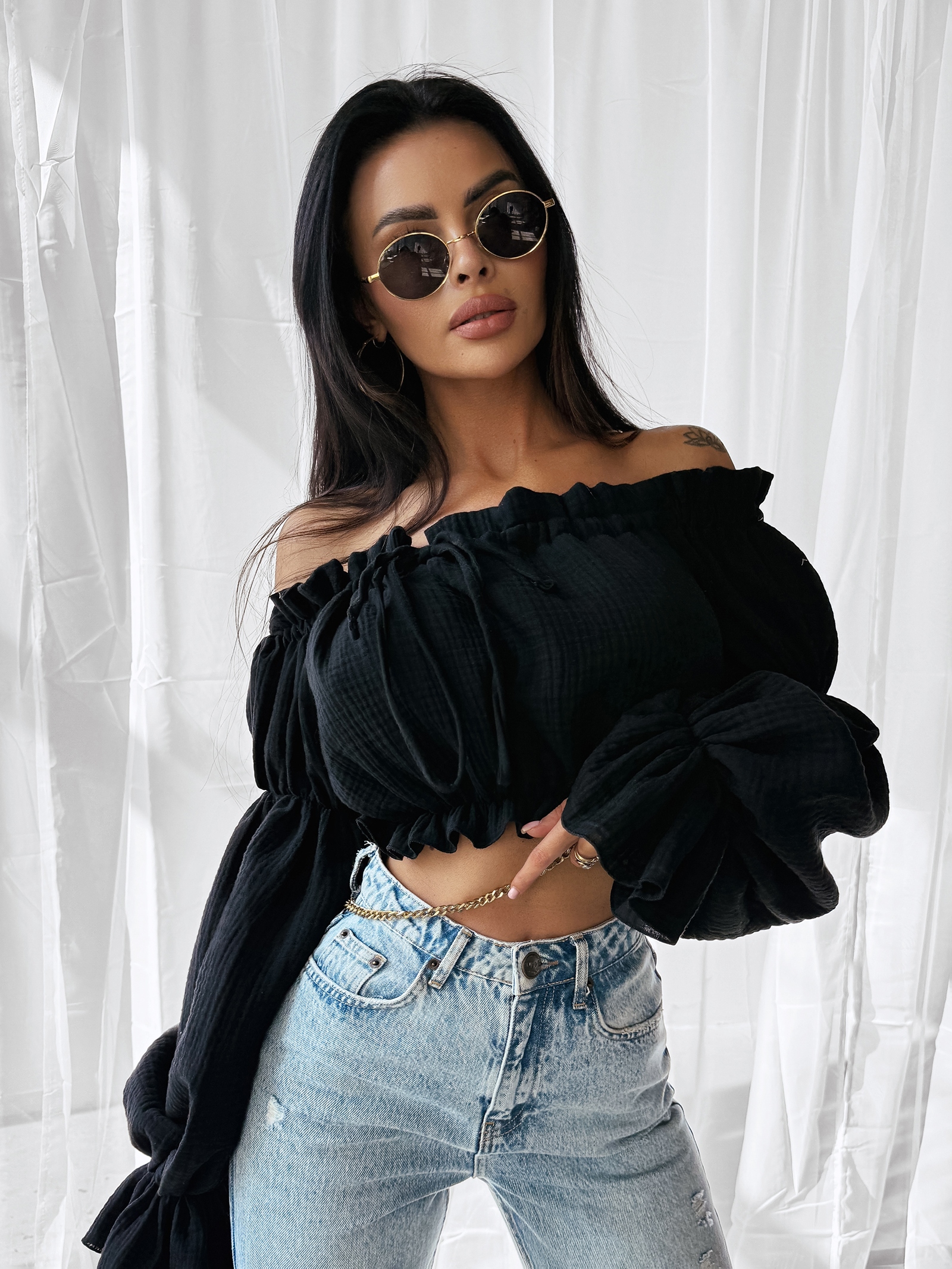 Bluzka hiszpanka TALISKER OLAVOGA czarna Bluzka hiszpanka TALISKER OLAVOGA czarna