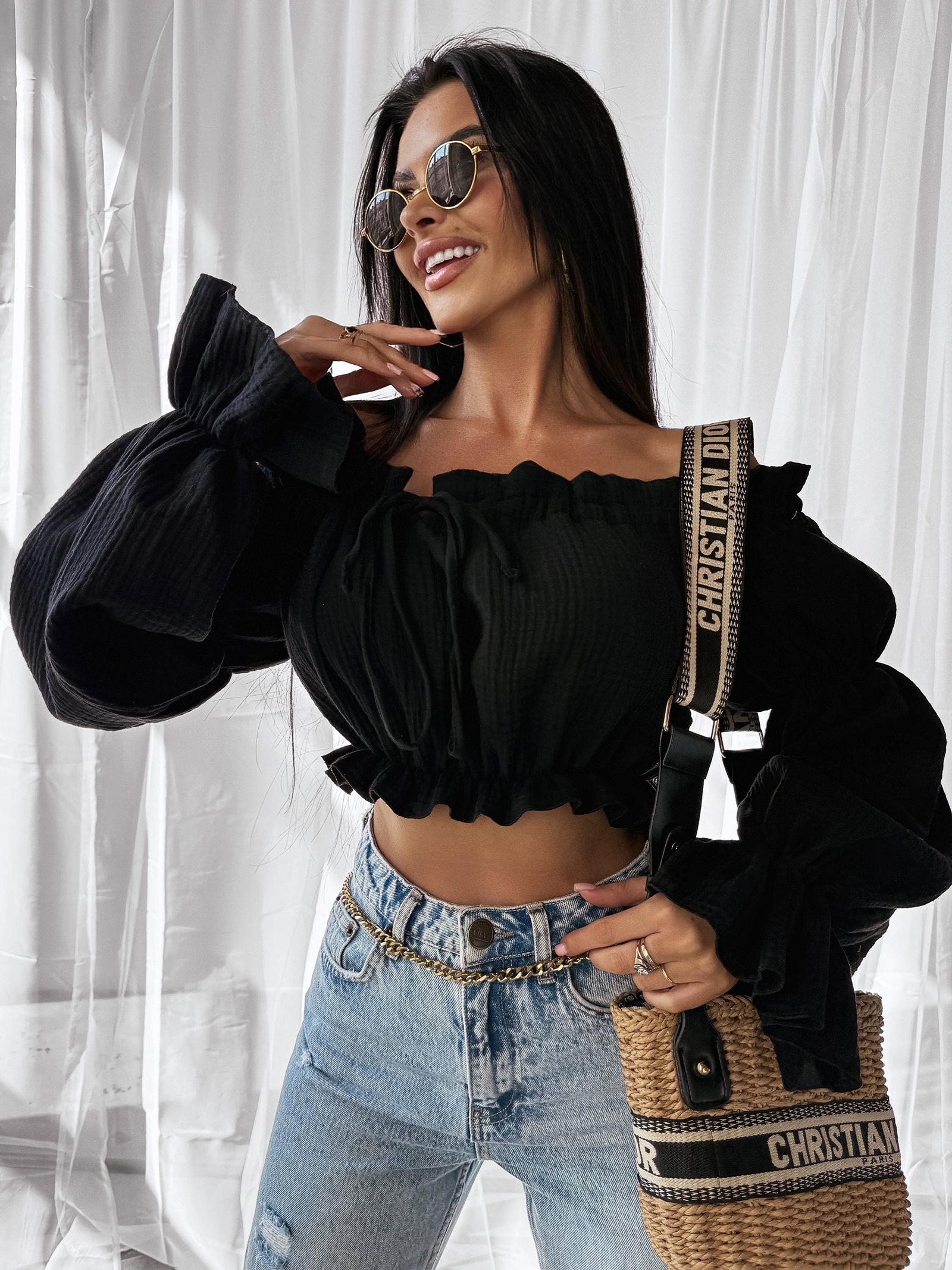 Bluzka hiszpanka TALISKER OLAVOGA czarna