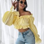 Bluzka hiszpanka TALISKER OLAVOGA żółta