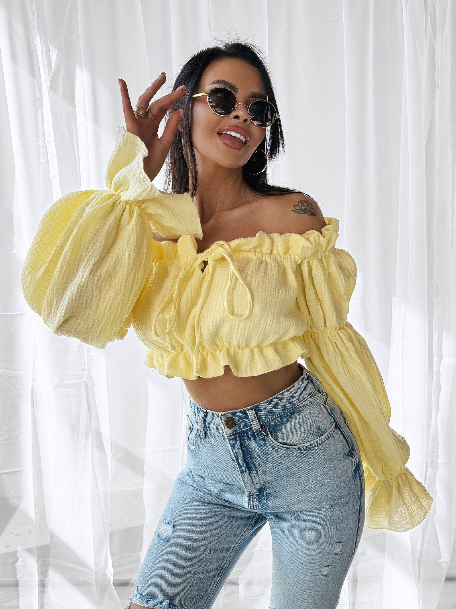 Bluzka hiszpanka TALISKER OLAVOGA żółta