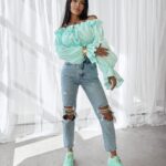 Bluzka hiszpanka TALISKER OLAVOGA miętowa