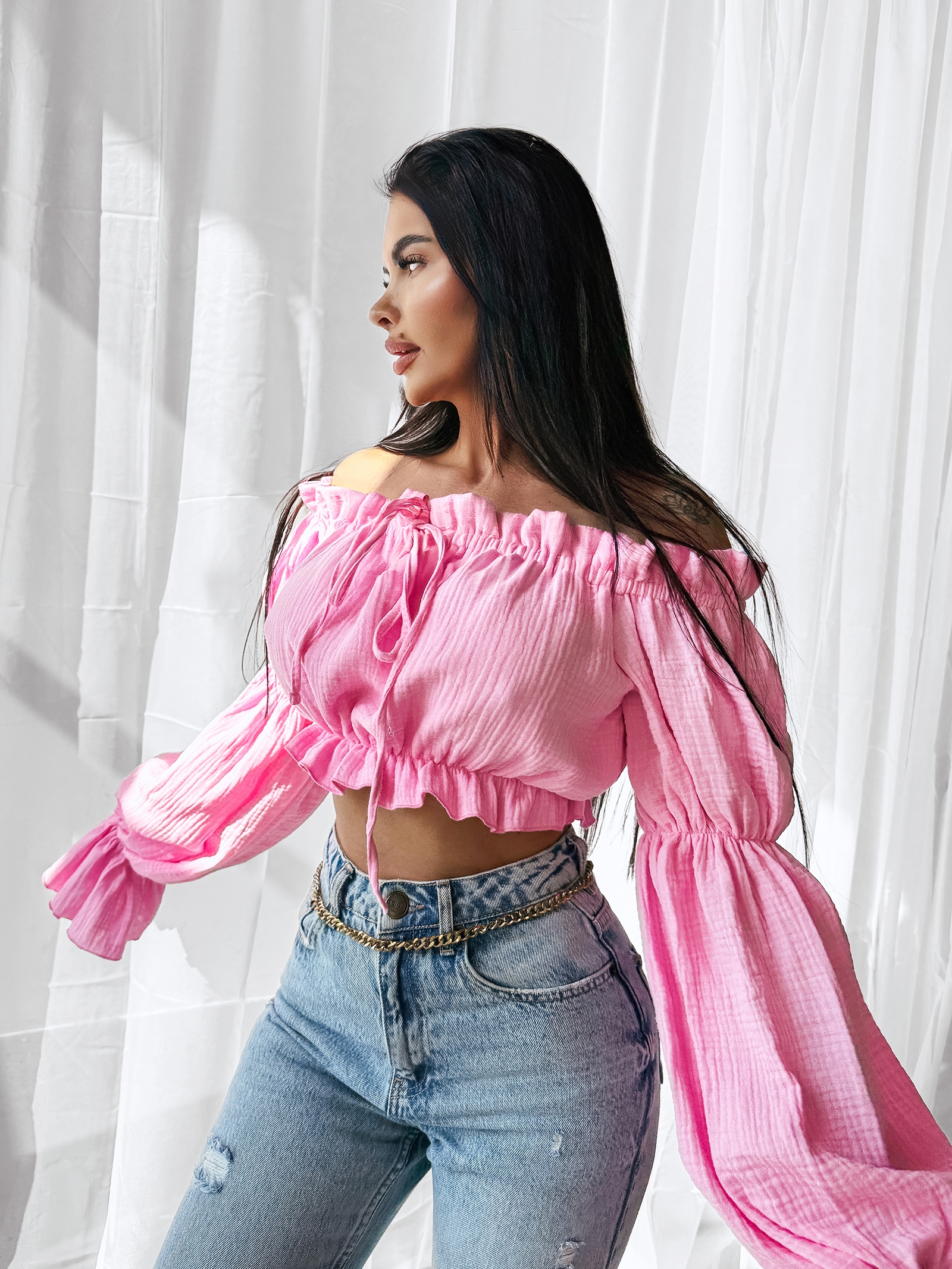 Bluzka hiszpanka TALISKER OLAVOGA różowa