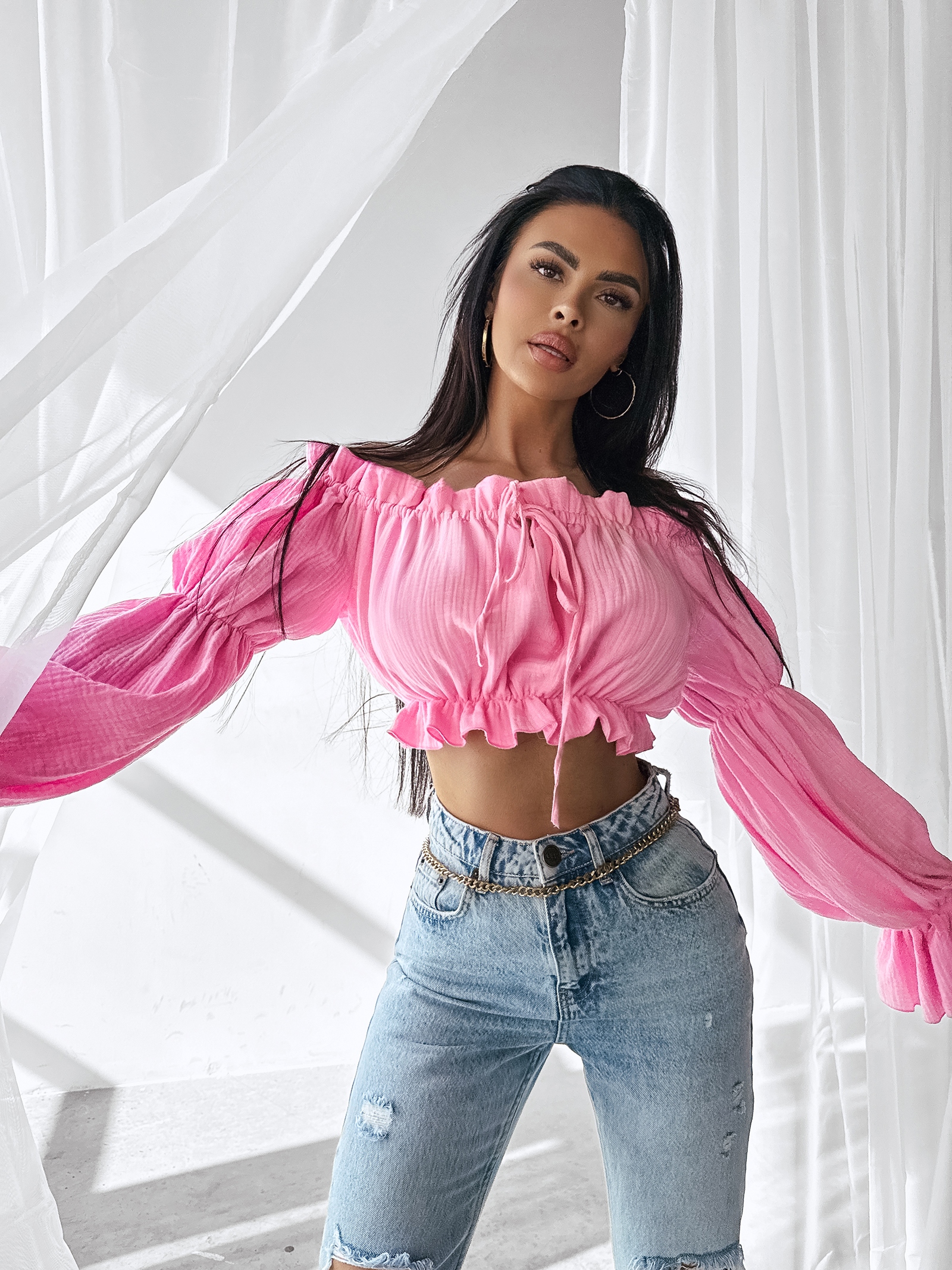 Bluzka hiszpanka TALISKER OLAVOGA różowa