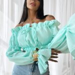 Bluzka hiszpanka TALISKER OLAVOGA miętowa