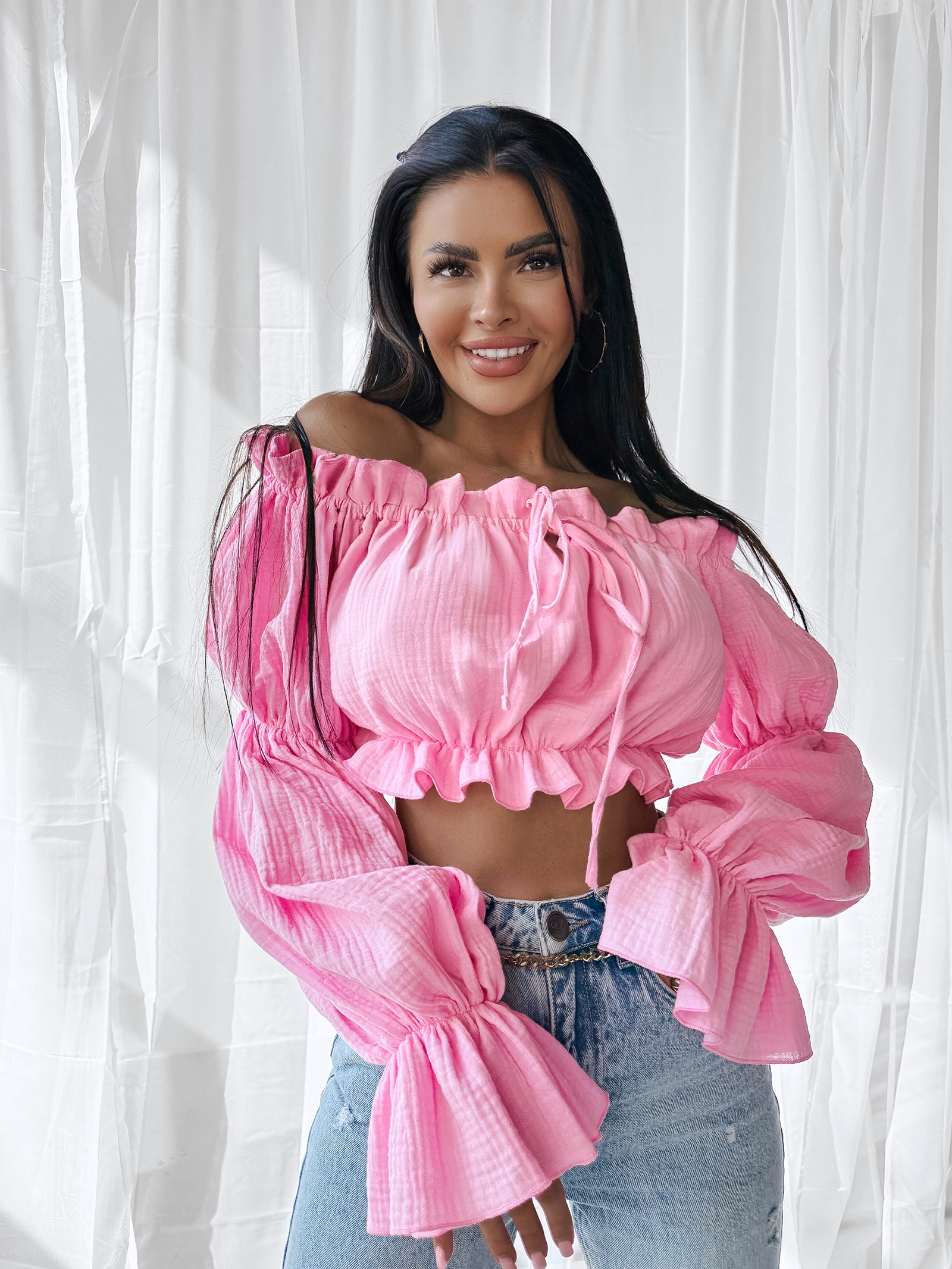 Bluzka hiszpanka TALISKER OLAVOGA różowa