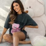 T-shirt dekatyzowany MuchLove grafitowy