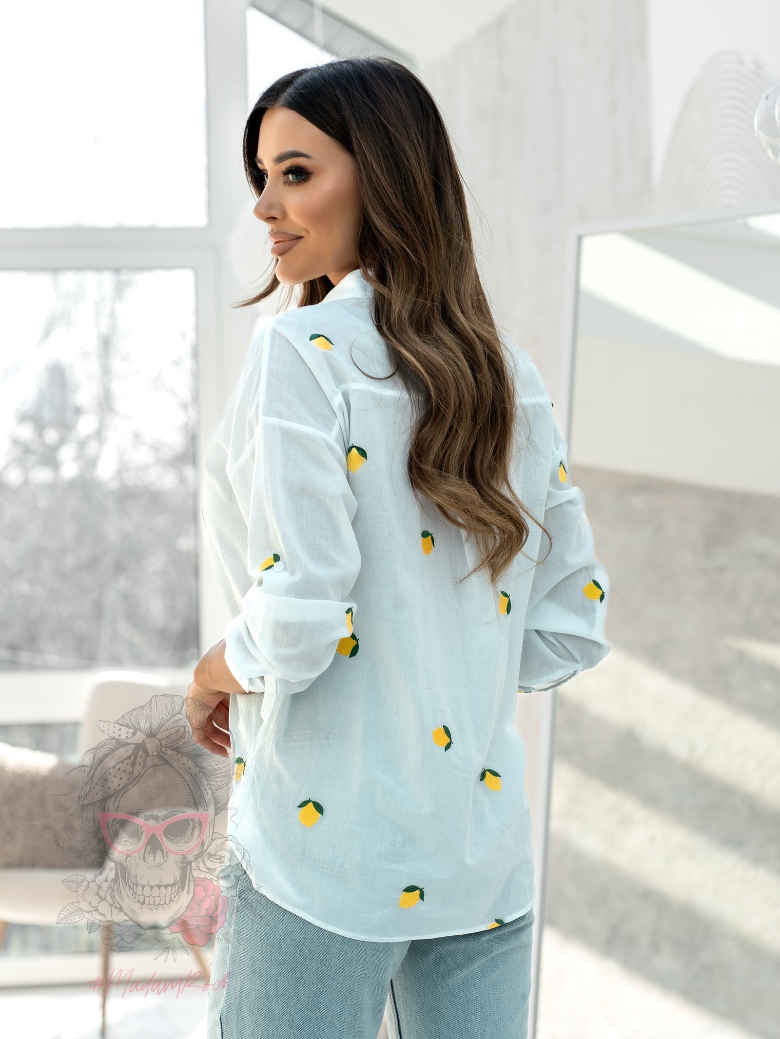 Koszula delikatna bawełniana Citrin biała