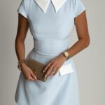 Sukienka elegancka NB Polina błękitna