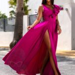 Sukienka maxi NB Glambiss amarantowa