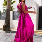 Sukienka maxi NB Glambiss amarantowa