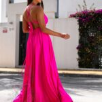 Sukienka z lycry NB Primula neonowa różowa