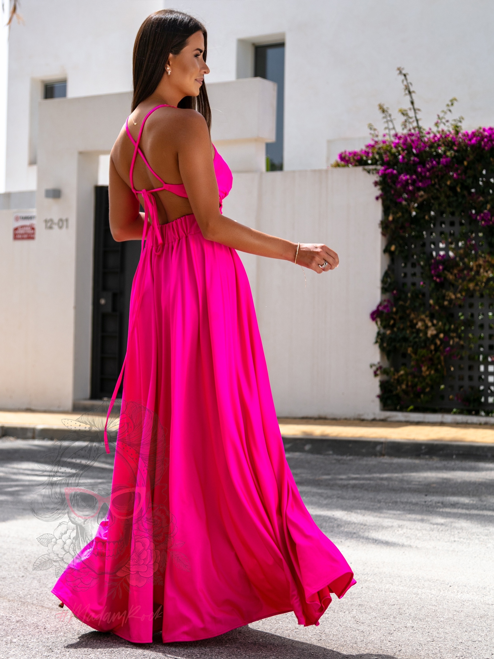 Sukienka z lycry NB Primula neonowa różowa