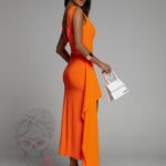 Sukienka z wycięciem NB StarFruit pomarańczowa