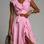 Komplet top + spódnica maxi NB Balideo różowy