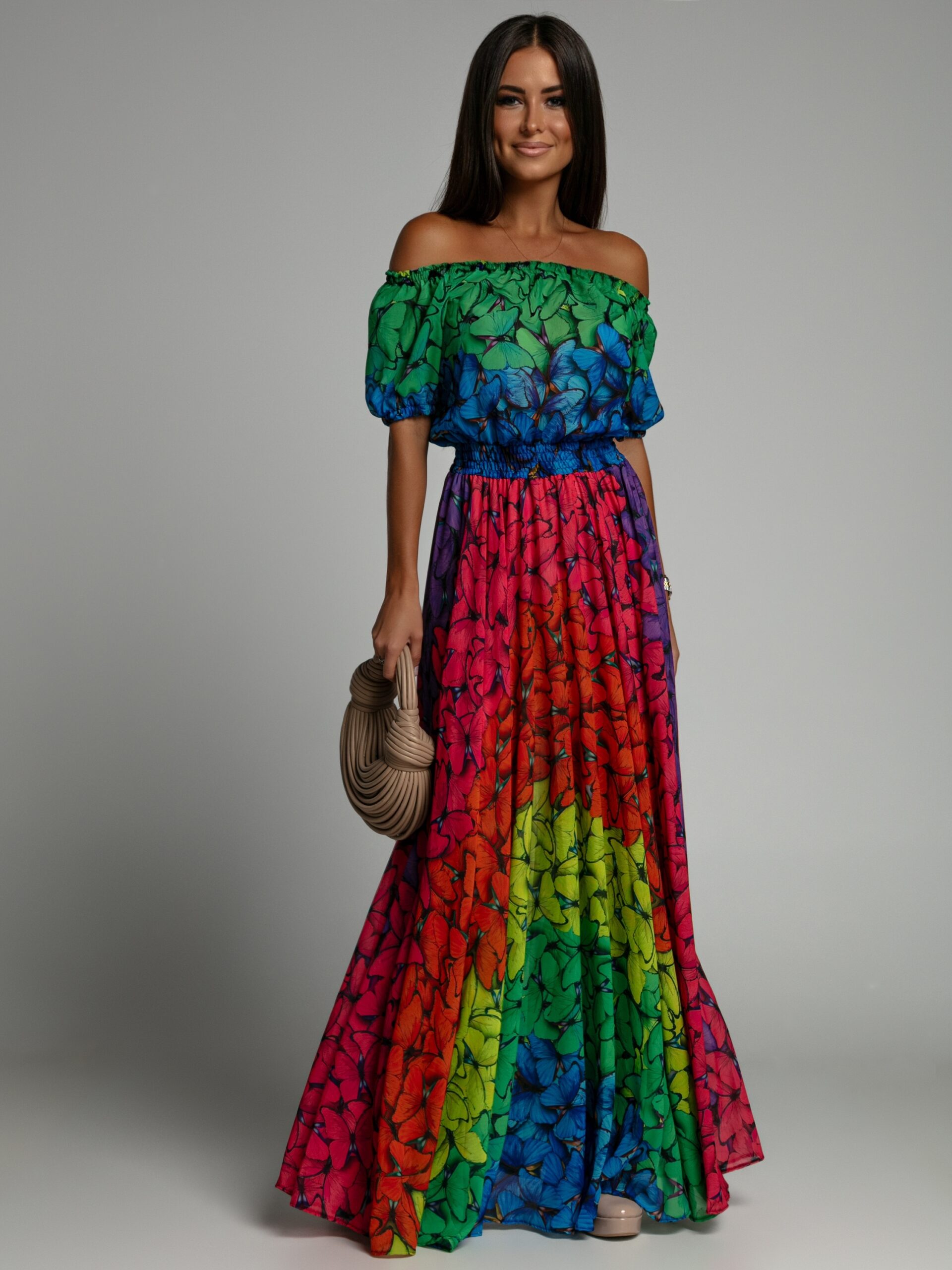 Sukienka maxi NB Butterflies for brunets kolorowa Sukienka maxi NB Butterflies for brunets kolorowa