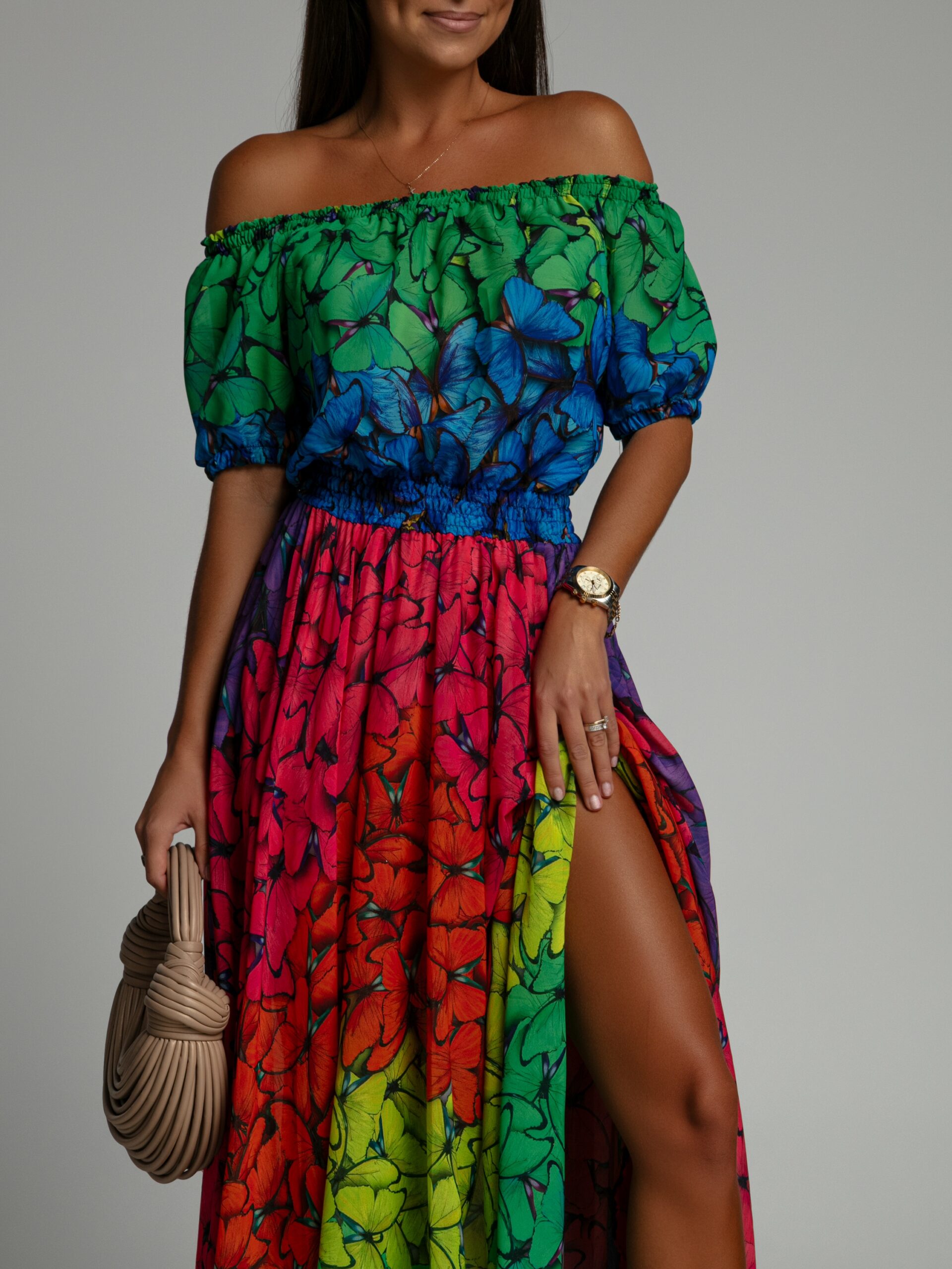 Sukienka maxi NB Butterflies for brunets kolorowa Sukienka maxi NB Butterflies for brunets kolorowa