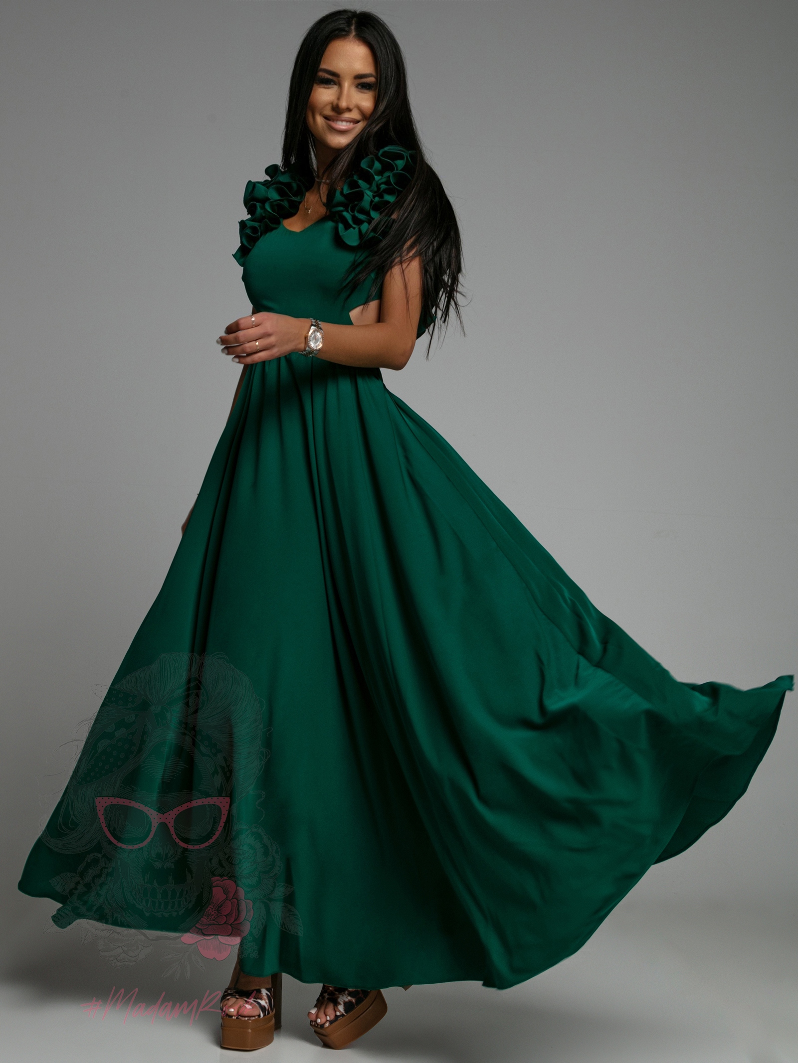 Sukienka Maxi NB GlamBoss butelkowa zieleń