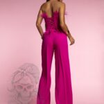 Komplet wieczorowy z piórami NB Avenlu amarantowy