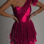 Sukienka balowa NB Karos amarantowa