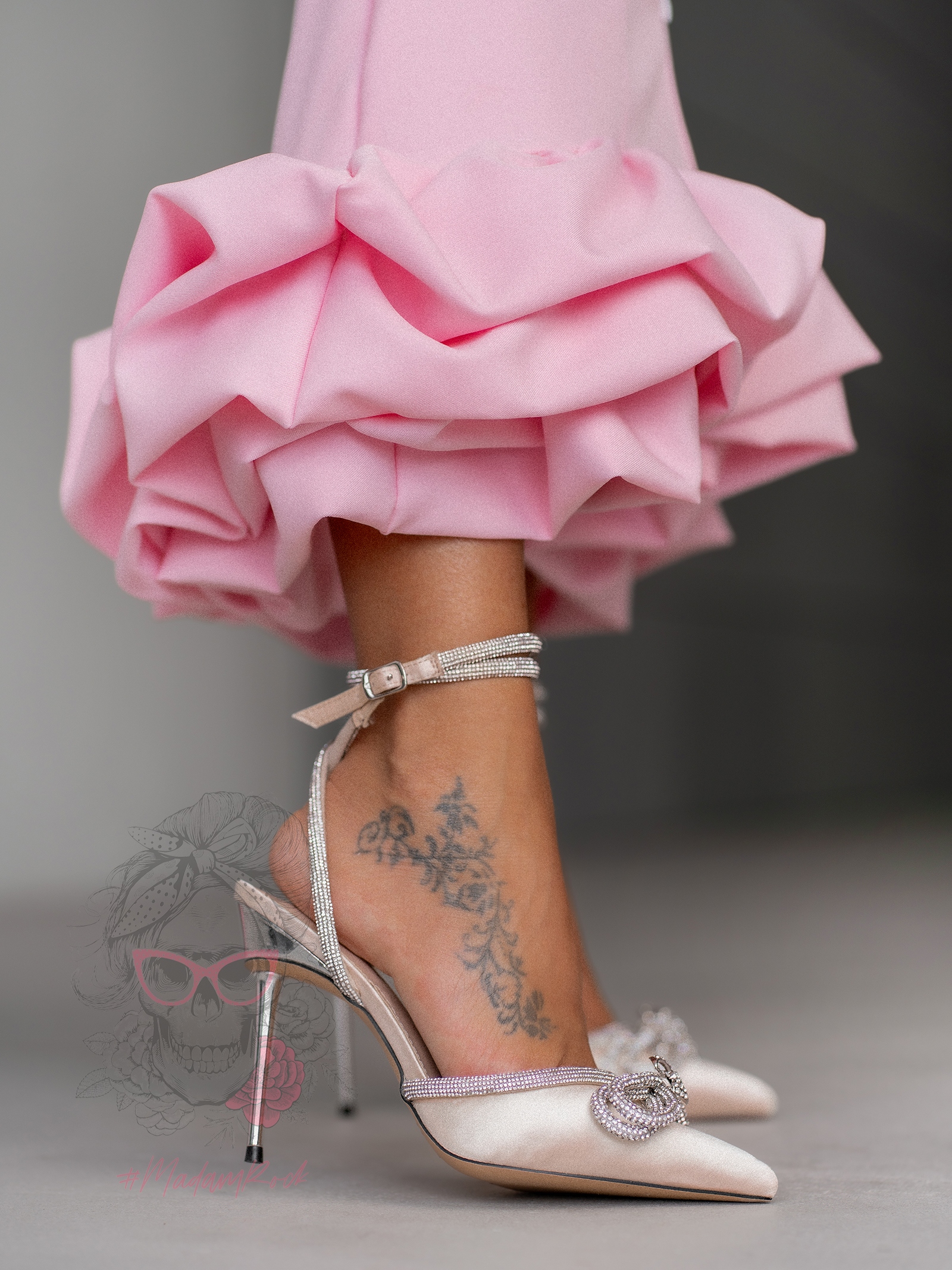 Czółenka satynowe Pretty Woman IV białe wino