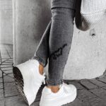 Spodnie jeansowe skinny przecierane DAZY OLAVOGA szare