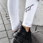 Spodnie jeansowe skinny przecierane DAZY OLAVOGA białe