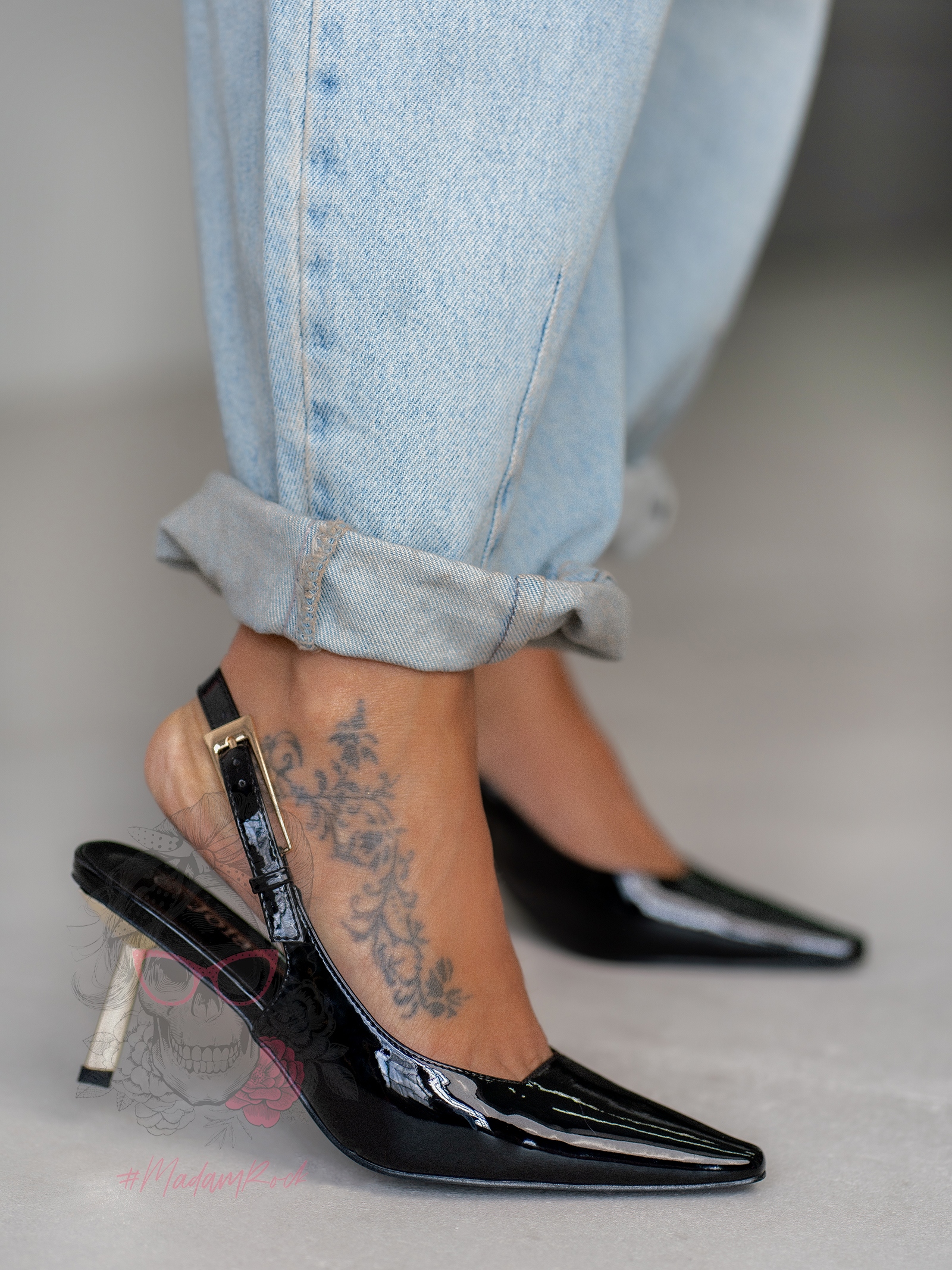 Czółenka lakierowane Madam Jore czarne