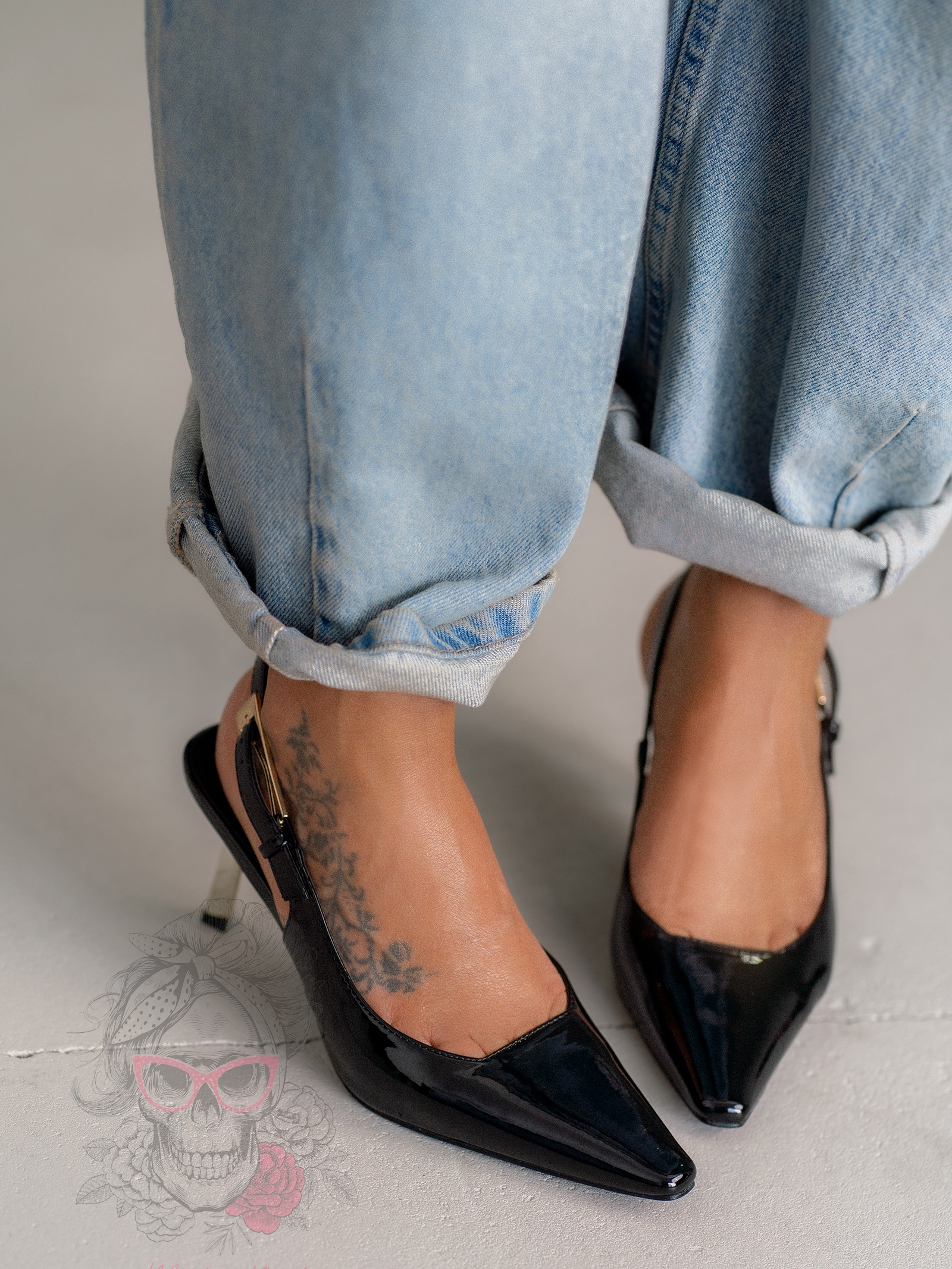 Czółenka lakierowane Madam Jore czarne