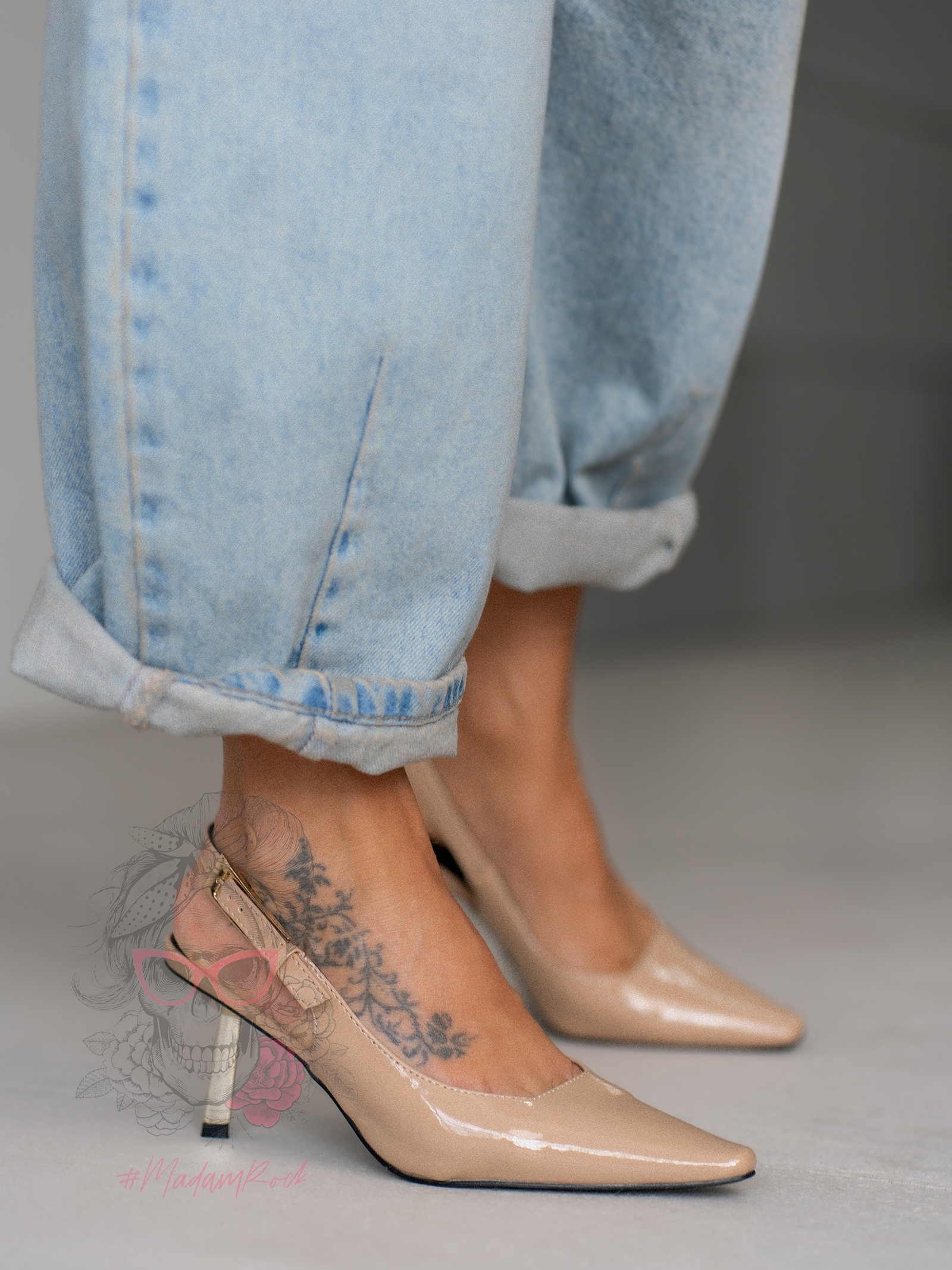 Czółenka lakierowane Madam Jore nude