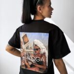 T-shirt bawełniany logowany INVIS OLAVOGA czarny