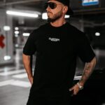 T-shirt męski bawełniany CONELI OLAVOGA czarny