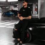 T-shirt męski bawełniany CONELI OLAVOGA czarny