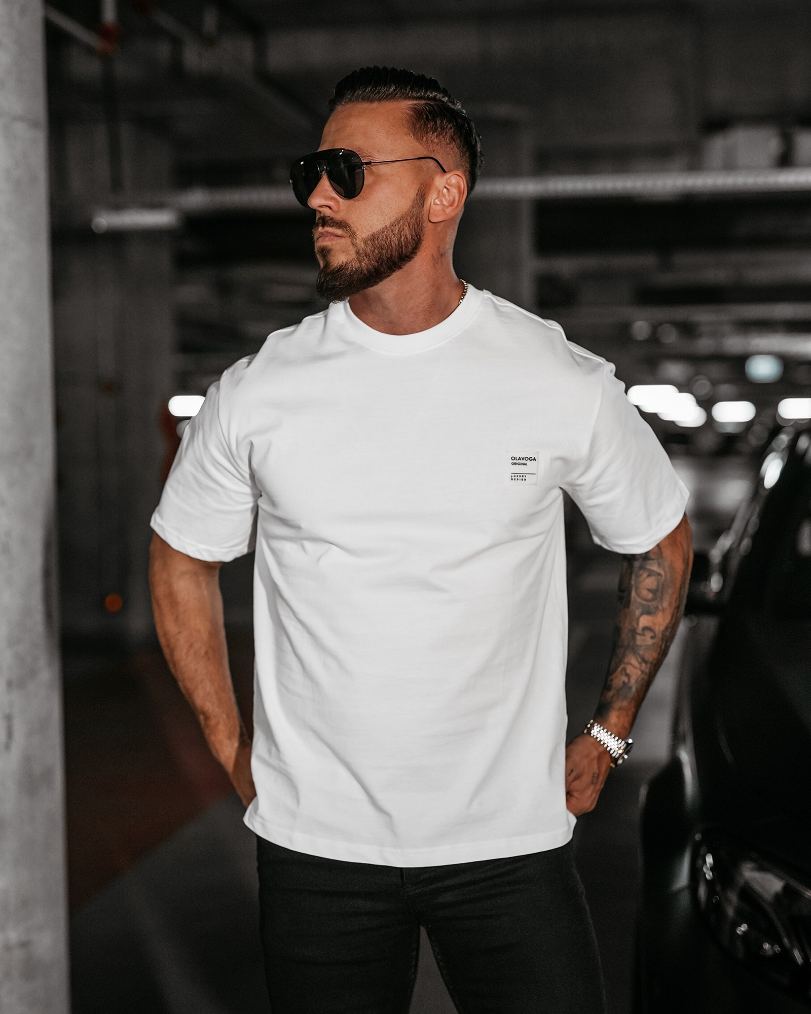 Koszulka męska bawełniana LANDO OLAVOGA ecru