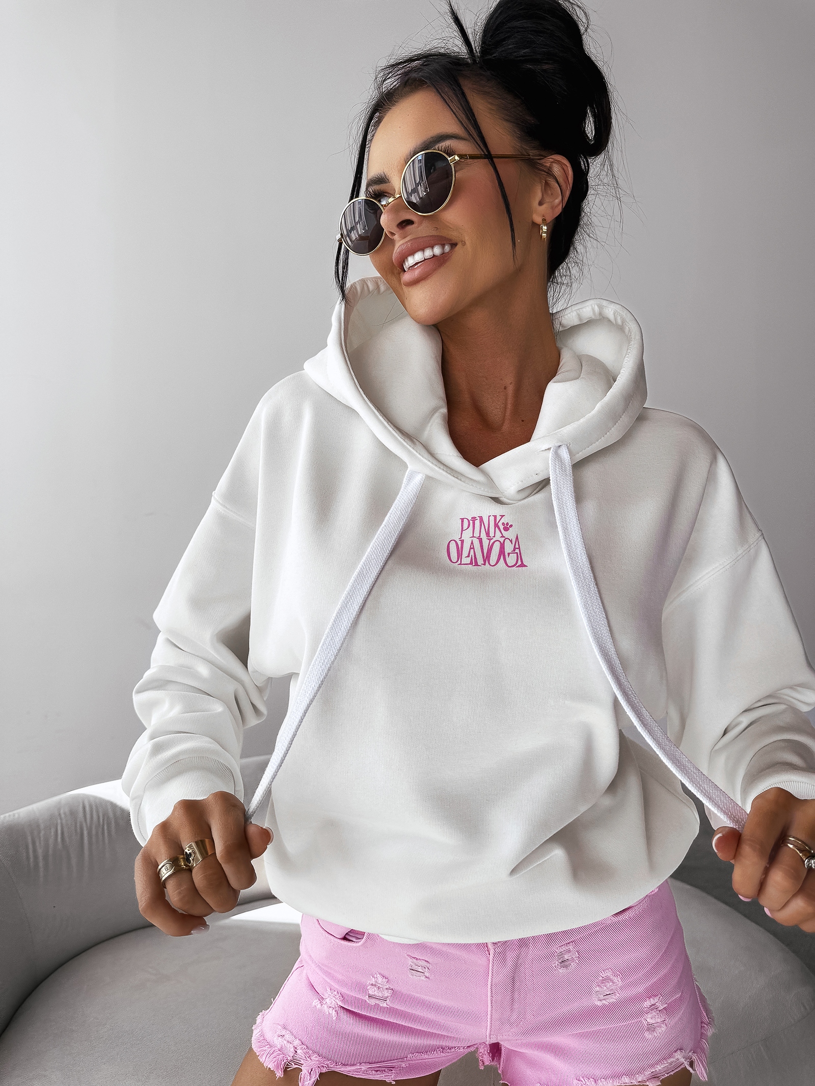 Bluza damska z kapturem GLACIER OLAVOGA ecru Bluza damska z kapturem GLACIER OLAVOGA ecru