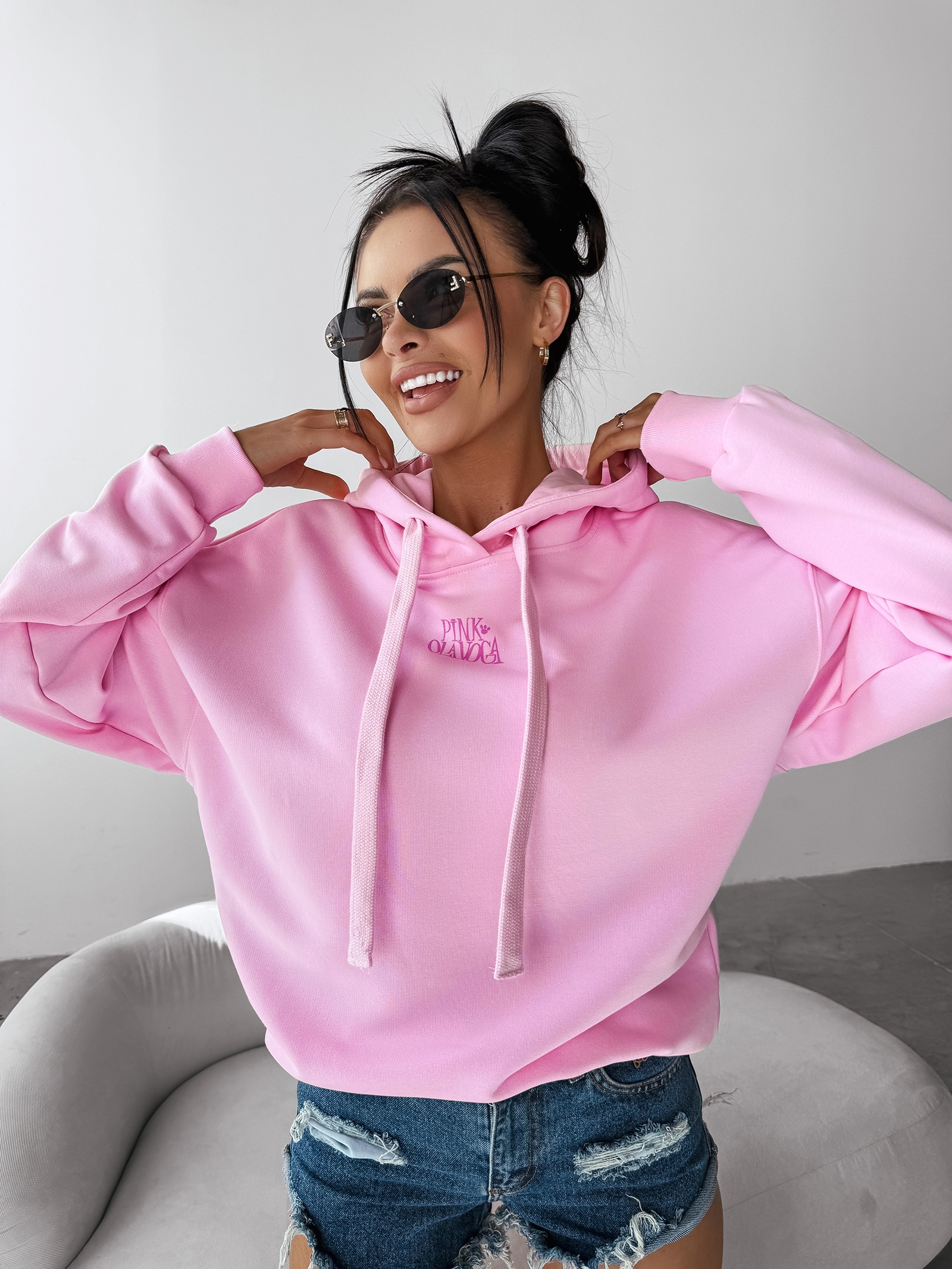 Bluza damska z kapturem GLACIER OLAVOGA różowa