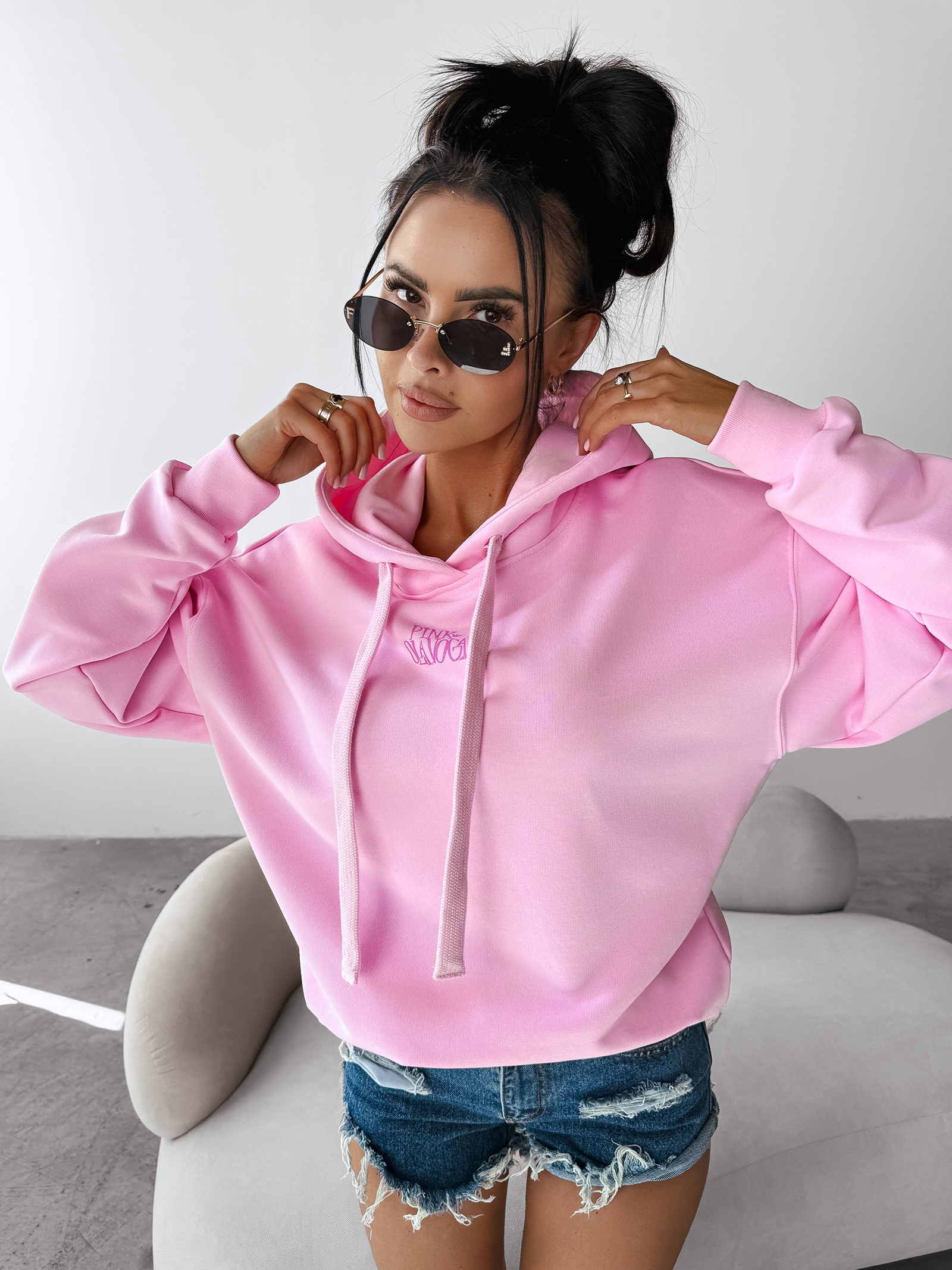 Bluza damska z kapturem GLACIER OLAVOGA różowa