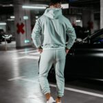 Komplet sportowy bawełniany męski KAMIKAZE OLAVOGA miętowy