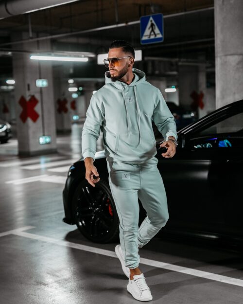 Komplet sportowy bawełniany męski KAMIKAZE OLAVOGA miętowy